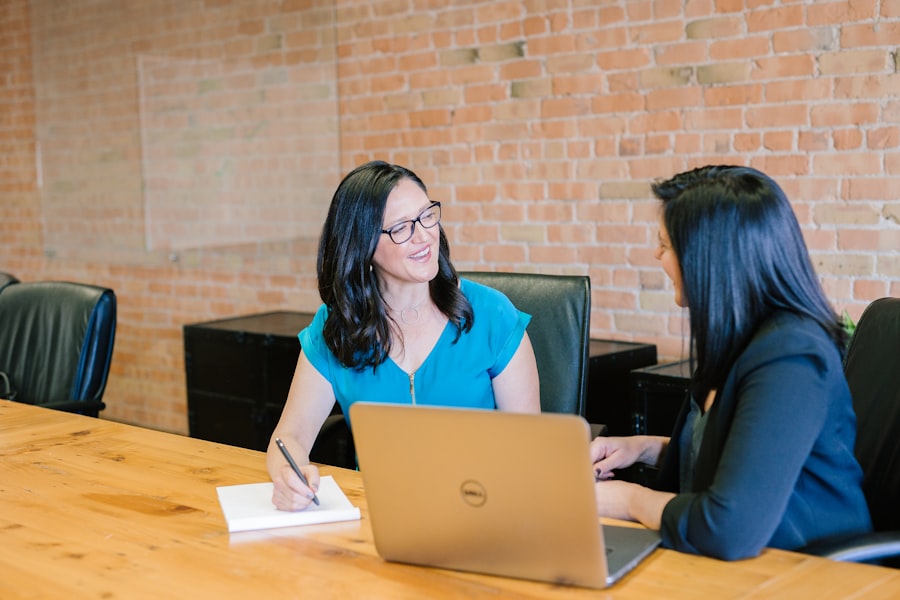 Smiling clients in a technology planning meeting