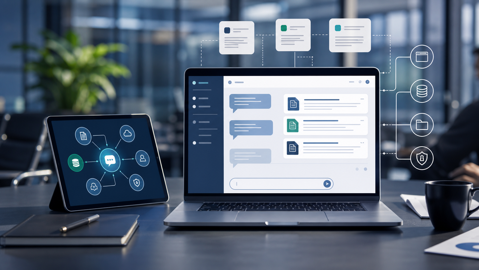 GenAI assistant interface connected to business knowledge systems